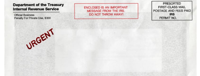 Urgent IRS Notice Envelope