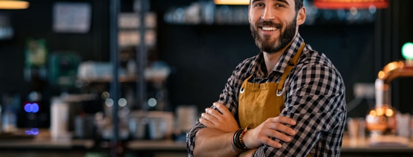 Happy satisfied bartender