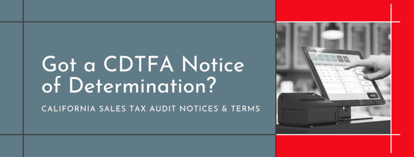 California Sales Tax Audit Notices and Terms
