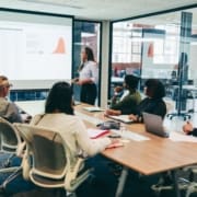 A team having a meeting