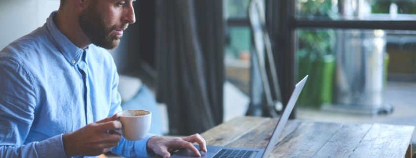 Man drinking coffee